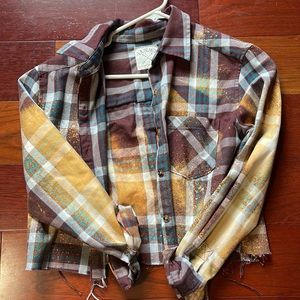 Small plaid Bleach Design -Cropped